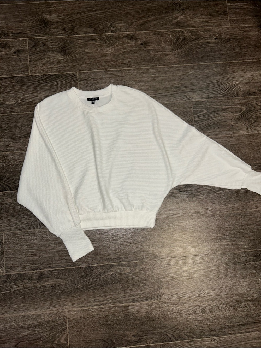 White Crewneck Women's Ribbed Sweater